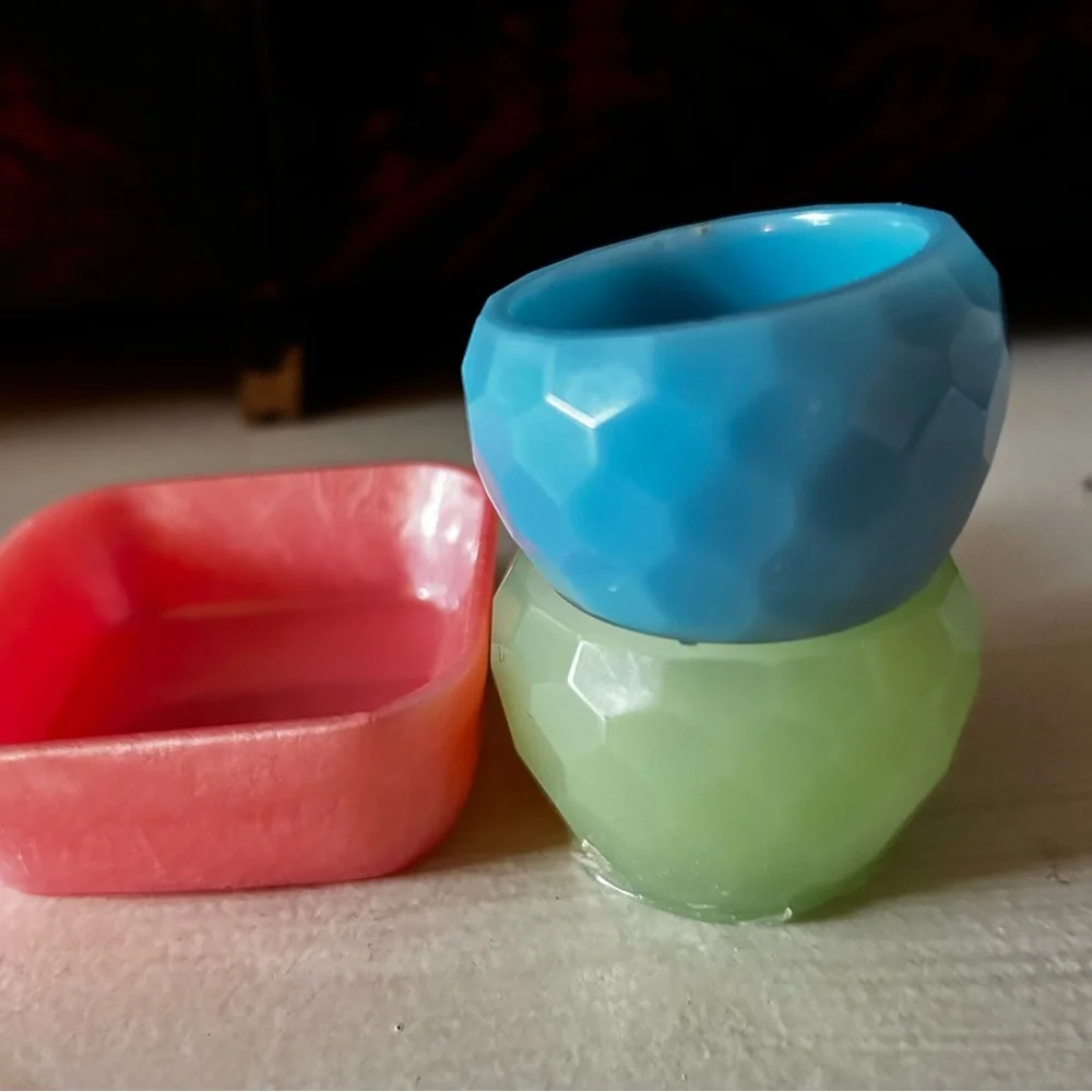 Resin Square and Round trinket/jewelry dish Set of 3